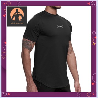 Áo tập gym nam, chạy bộ ASRV logo in nổi trước ngực, chất vải co giãn co giãn thoáng mát