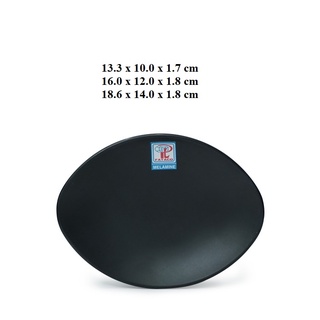 Dĩa Oval nhựa Melamine nhám đen nhiều Size