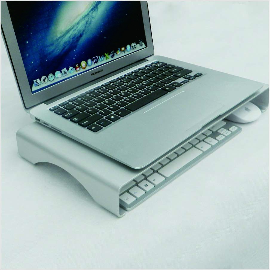 Giá Đỡ Laptop, Desktop, Chân Đế Máy Tính; Hợp Kim Nhôm; Cất Gọn Chuột Và Bàn Phím