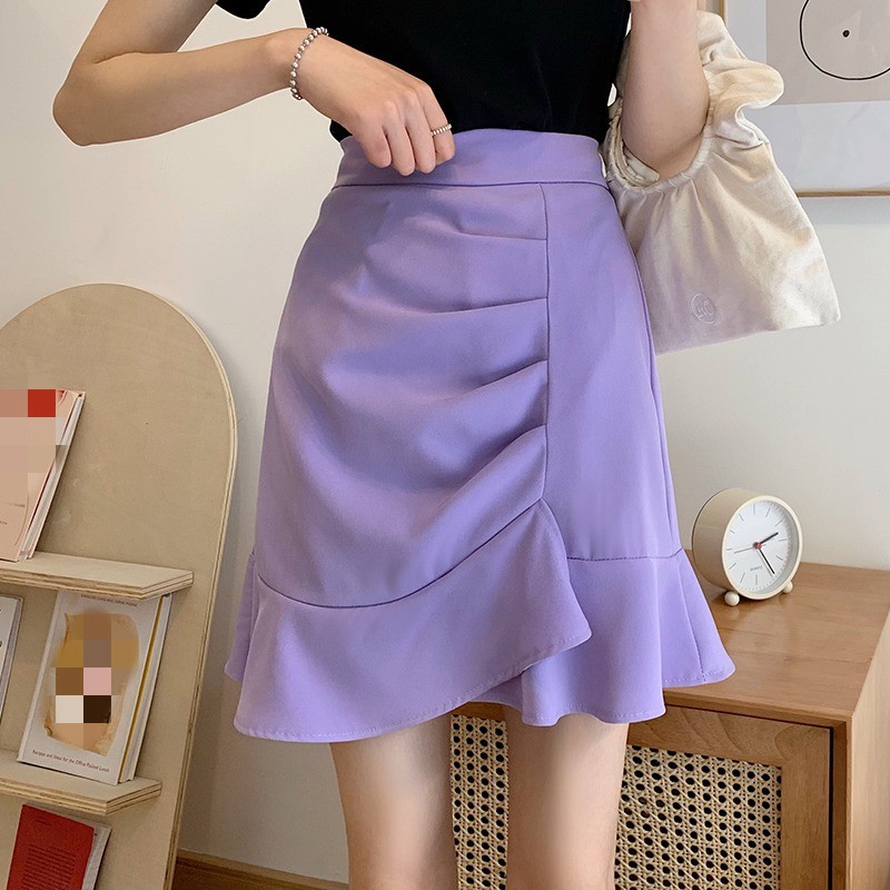 [Mã FAGREEN55 giảm tới 30K đơn 99K] Chân Váy Mini Lưng Cao Kiểu Đuôi Cá Lệch Tà Cá Tính Cho Nữ Xiaozhainv | BigBuy360 - bigbuy360.vn
