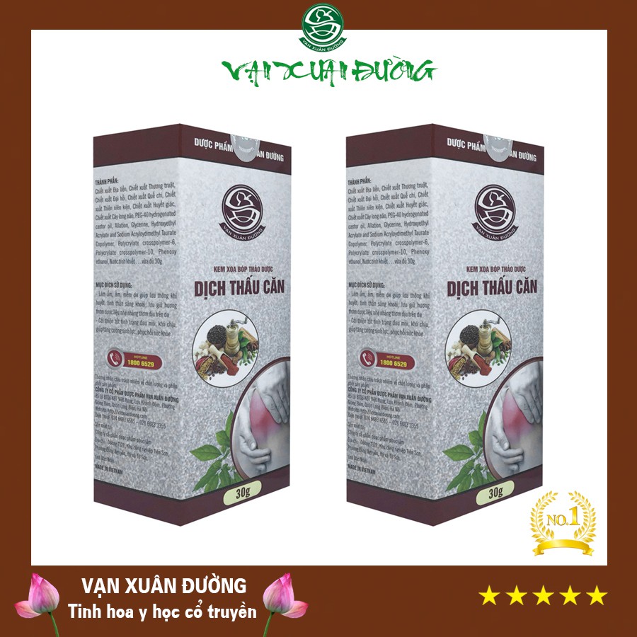 [Combo 2 hộp] Xoa bóp xương khớp, giảm đau nhức xương khớp, đau mỏi vai gáy, đau thắt lưng, đau khớp gối - Dịch Thấu Căn