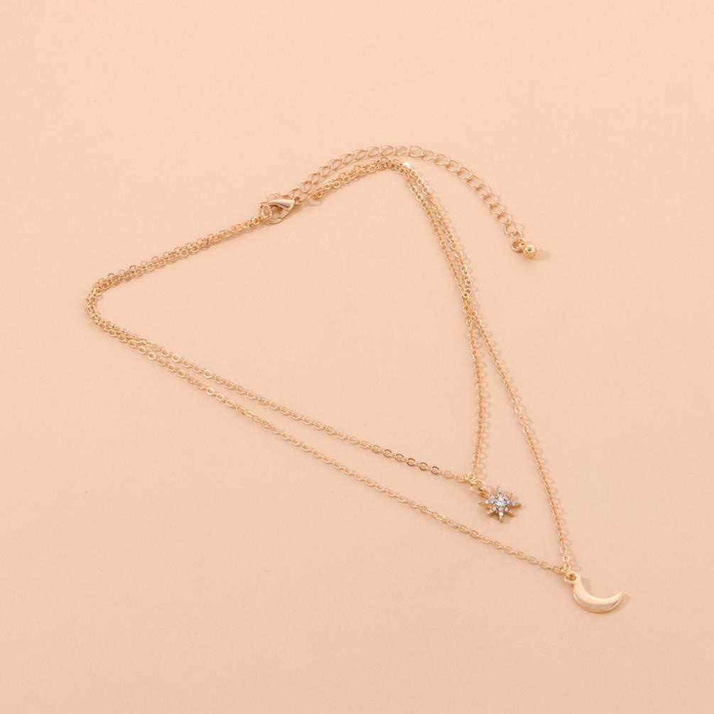 (037) Dây Chuyền Hai Lớp Vintage Cổ Điển Hai Mặt Hình Học Tinh Tế
