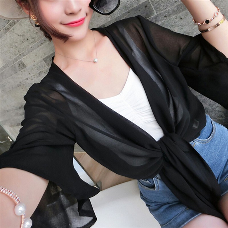 Vỏ Bọc Cardigan Chống Nắng Bằng Vải Voan Thời Trang Xuân Hè Cho Nữ