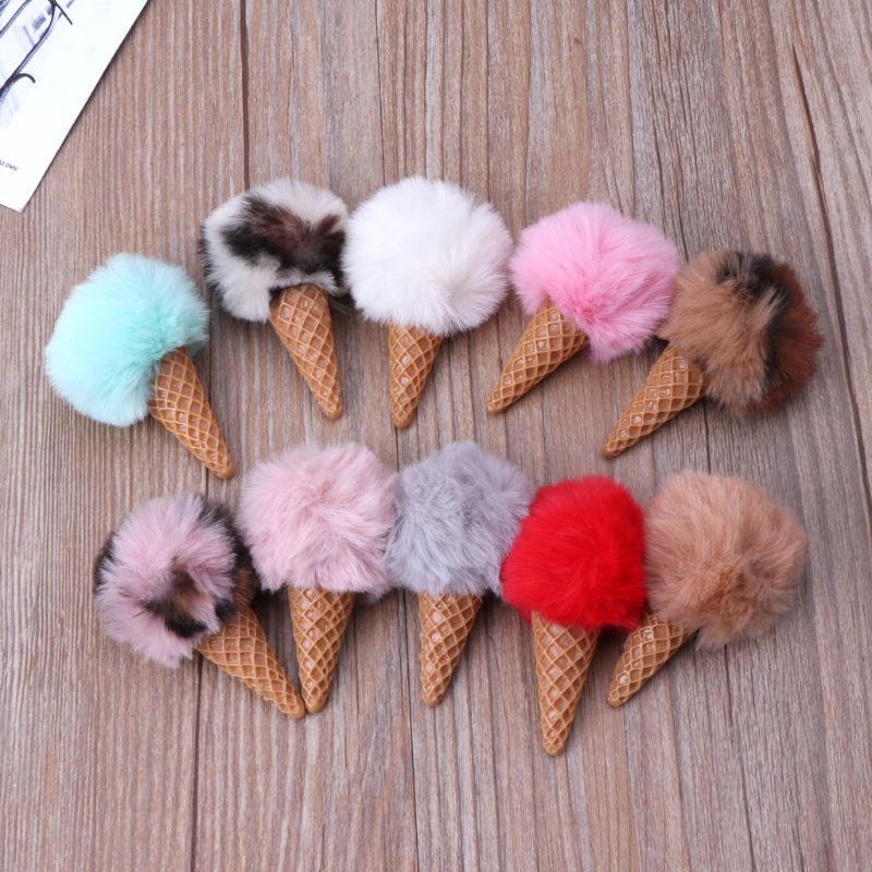 Mary☆Newborn Baby Photography Mink Fur Ice Cream Shape Props Tiny Photo Shoot Props Accessories