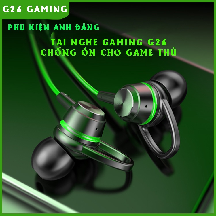 Tai Nghe Chơi Game Có Dây G26, Tai Nghe Gaming Có Mic Cho Điện Thoại Máy Tính