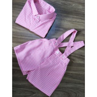 Sét gia đình caro hồng và đầm đũi