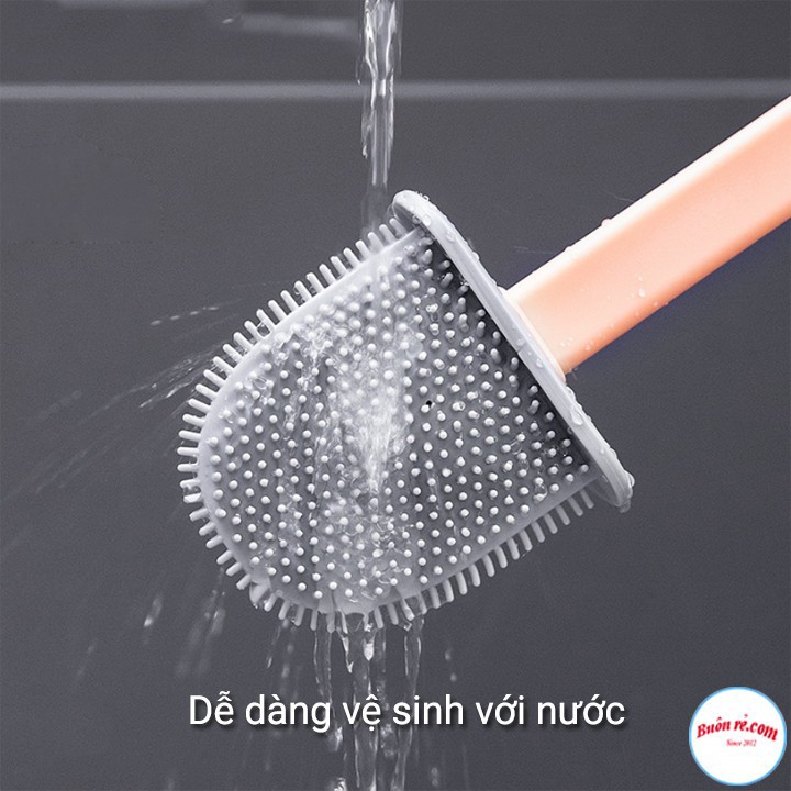 BÁN SỈ❌ Cọ Vệ Sinh Bồn Cầu Bằng Silicon Tiện Dụng Kèm Hộp Đựng 88185