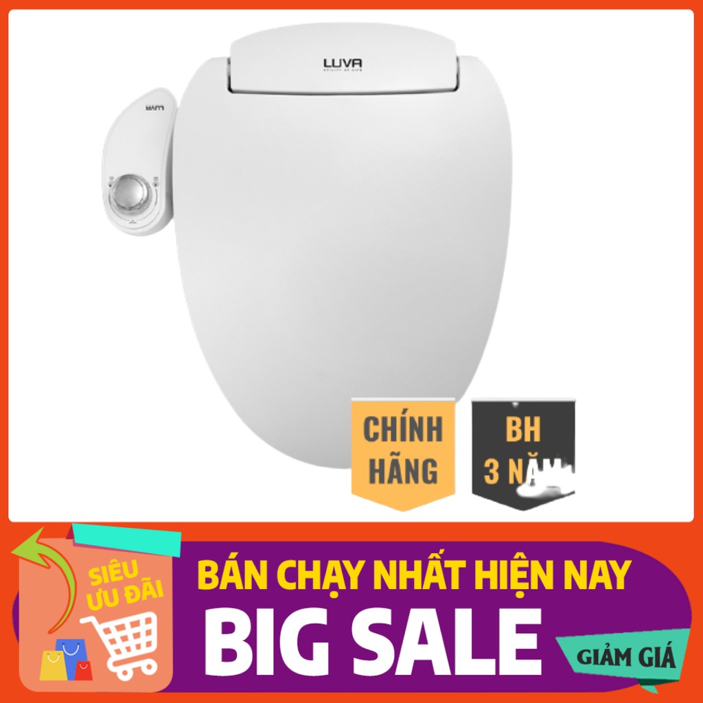 Luva Bidet LB 203 - Nắp bồn cầu thông minh 2 chế độ rửa, 2 đầu phun inox, có chức năng giảm chấn không gây tiếng động