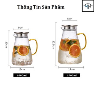 Bình nước thủy tinh chịu nhiệt (1.6L - 1.9L)