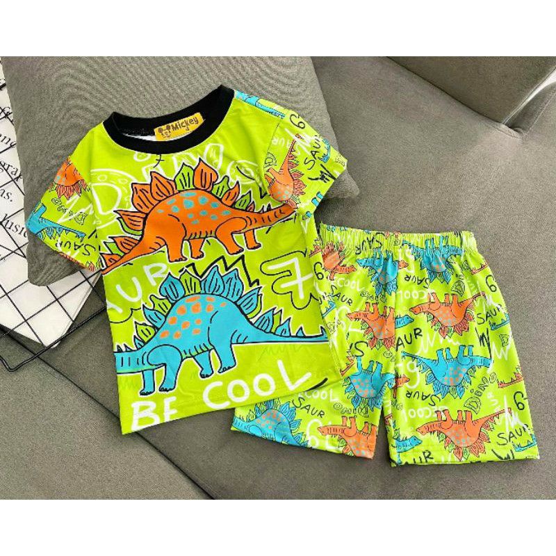 Bộ bé trai thun lạnh in 3D nhân vật hoạt hình siêu hot