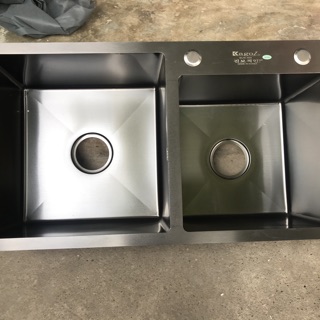 Chậu rửa bát 2 hố lệch Nano