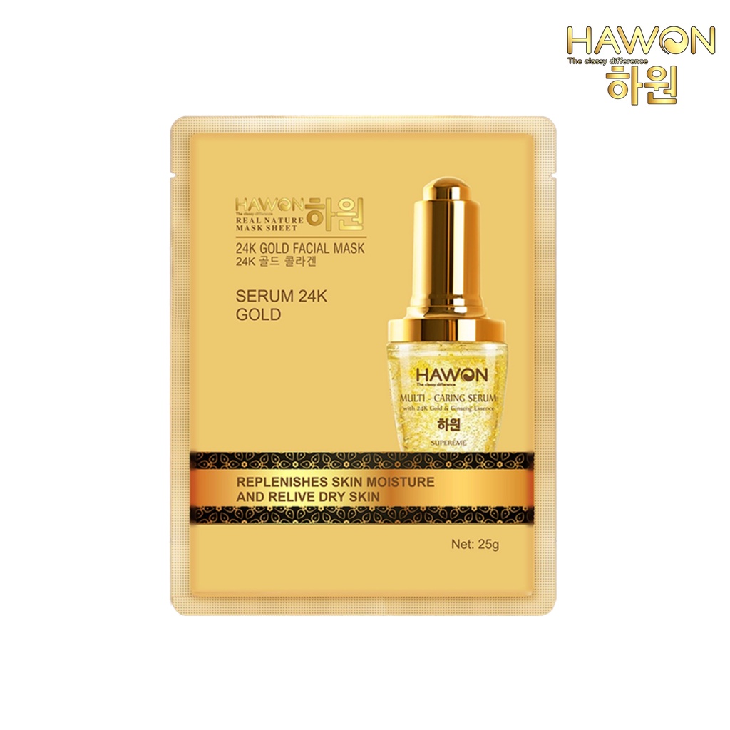Mặt Nạ Giấy Dưỡng Da Chiết Xuất V-à-n-g 2-4-K HAWON - 25g