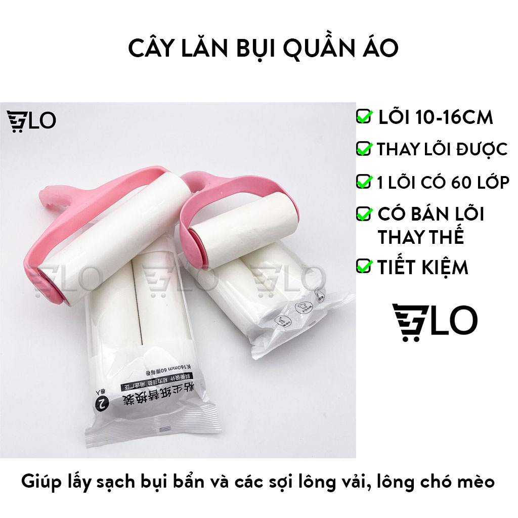 Cây Lăn Bụi Quần Áo Loại Lớn 10cm/16cm, 2 Cuộn Lăn Thay Thế