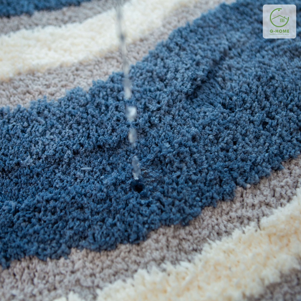 Thảm lau chân nhà tắm sợi len họa tiết sóng Ghome, thảm lau chân thấm hút nước tối giản 2 màu TC01 SÓNG23