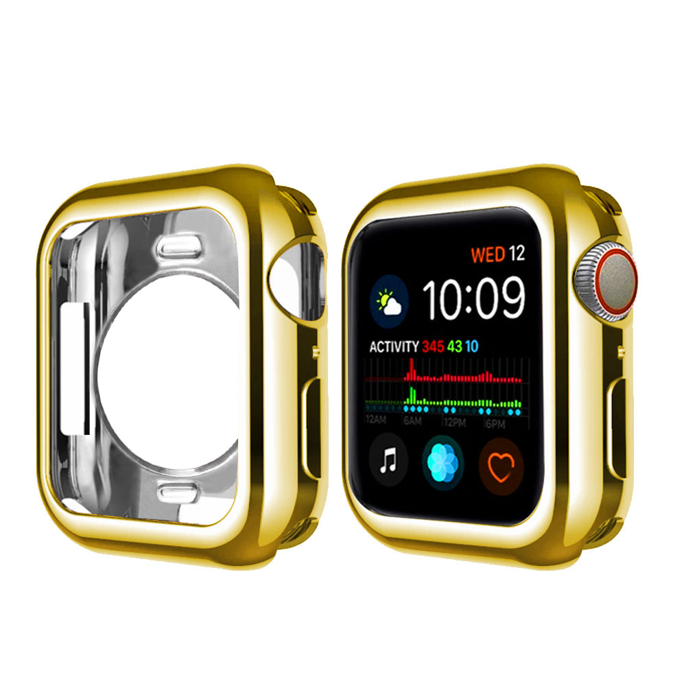 Vỏ Apple Watch 38mm 42mm 40mm 44mm iwatch Series SE 6 5 4 3 2 1 Khung bảo vệ mạ phản quang Vỏ bảo vệ TPU mềm