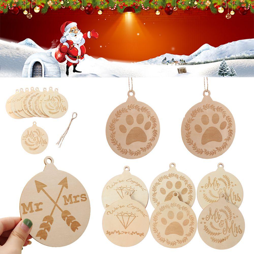 Set 3 Phụ Kiện Treo Trang Trí Cây Thông Noel Bằng Gỗ DIY