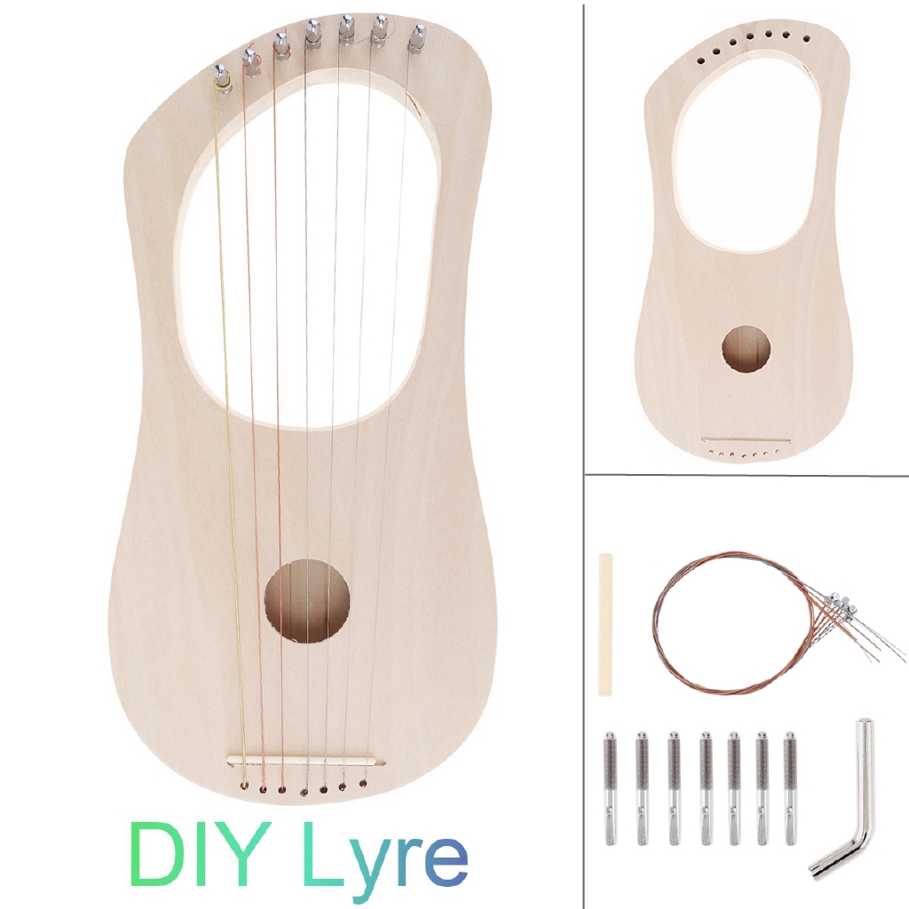 7 Dây Lyre Harp DIY Kit Nhạc Cụ Dây Basswood Chắc Chắn