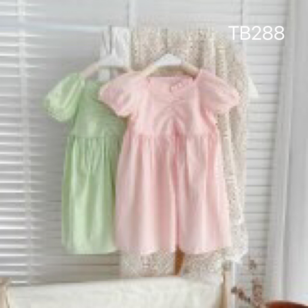 VAY60 - Váy bé gái, Váy thô tay bồng nhún ngực cho bé gái từ 8-18kg