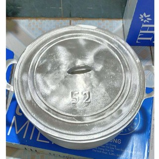 Nồi gang đúc số 52 dk32.5cm cao 14cm nặng 3.5kg đã xoa bóng