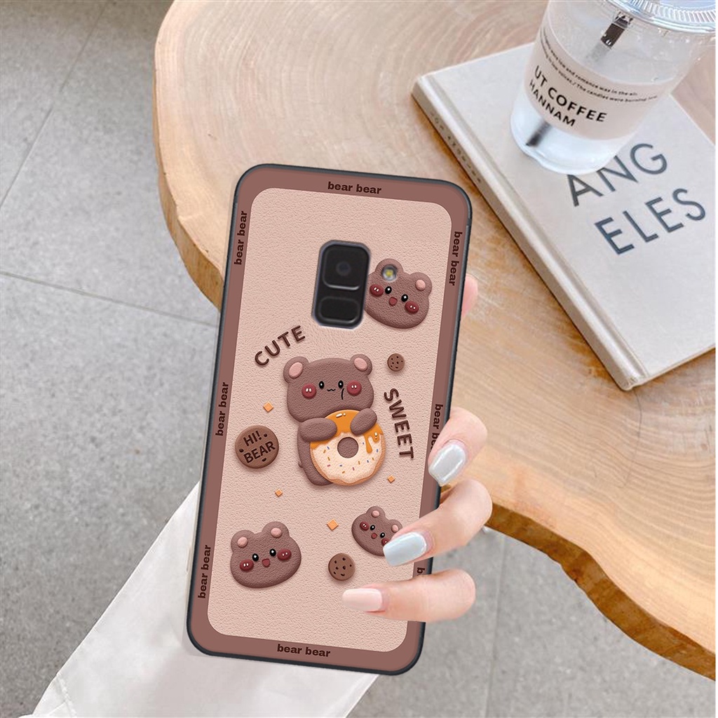 Ốp lưng Samsung Galaxy A5 2018 / A6 2018 / A8 / A8 PLUS in hình Gấu nâu - hồng, Gấu Be@rick  cực CUTE, DỄ THƯƠNG