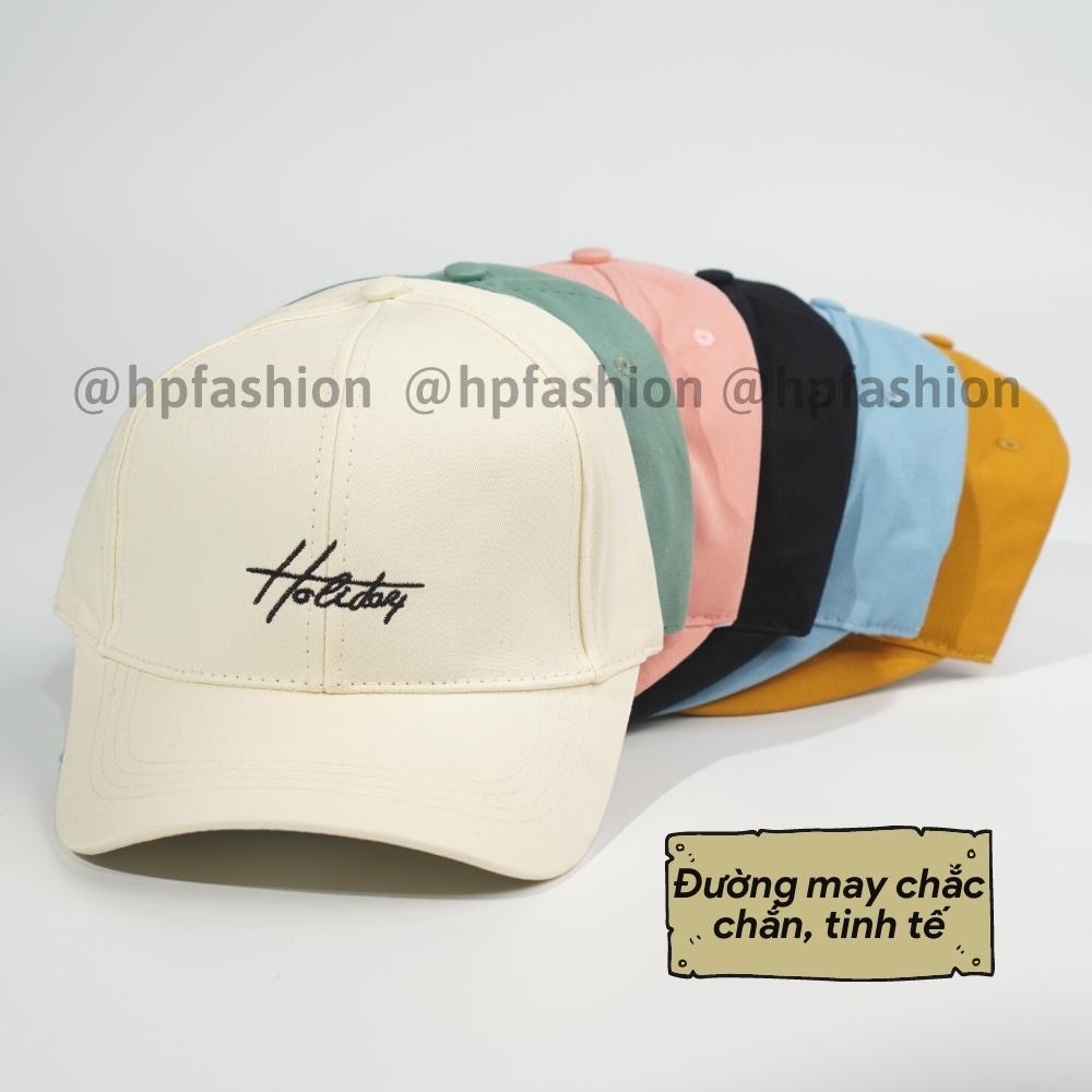 Mũ lưỡi trai ❤️ Nón kết thêu hình chữ Holiday chất kaki cao cấp form unisex nam nữ N25