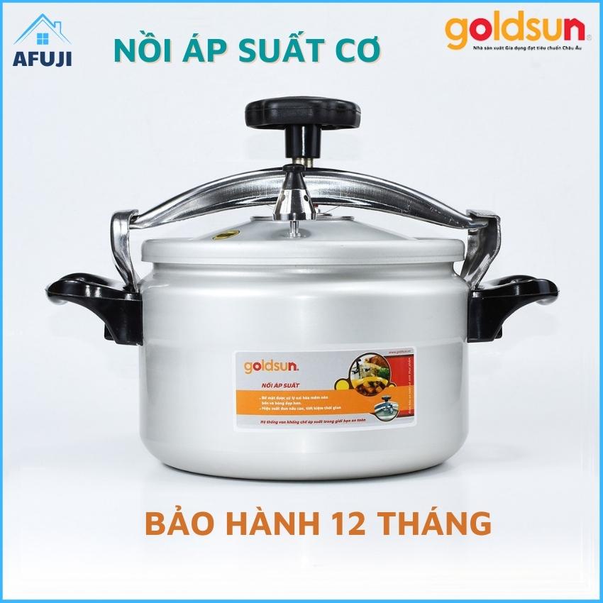 Nồi áp suất nấu bếp ga Goldsun 5L PC-GJY50A, Nồi áp suất cơ công nghệ điện hóa mềm, Bảo hành 12 tháng