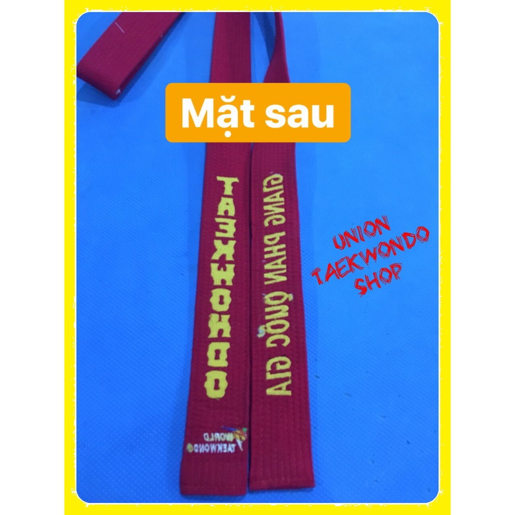 Miễn Phí Thêu Tên Đai Màu Làm Quà Tặng Hàng Đặt x UnionTaekwondoSHOP Black Belt