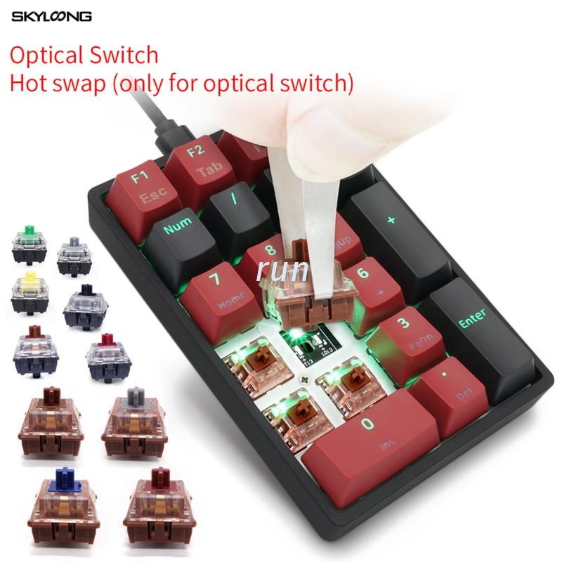 Bàn phím số cơ SK21 có đèn nền và phím PBT loại C đổi được cho Gateron Switch Mac PC