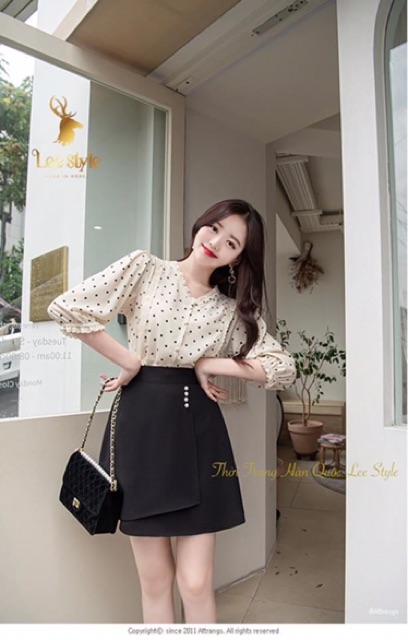 Chân váy chữ a trên gối đắp vạt che bụng trẻ trung | BigBuy360 - bigbuy360.vn