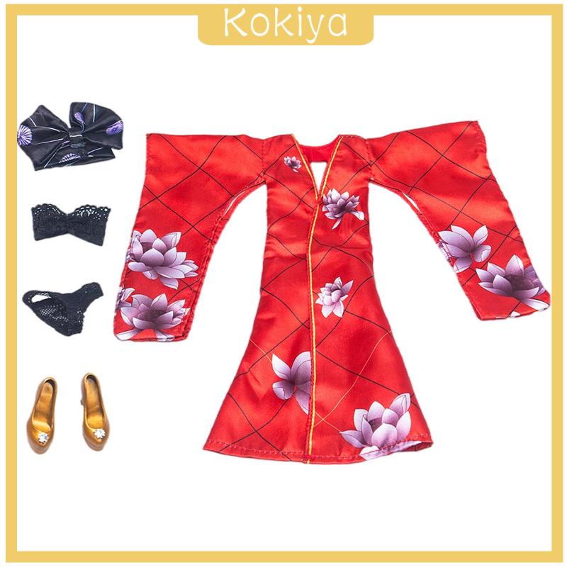 Mô hình trang phục Kimono Nhật Bản cho búp bê 12"