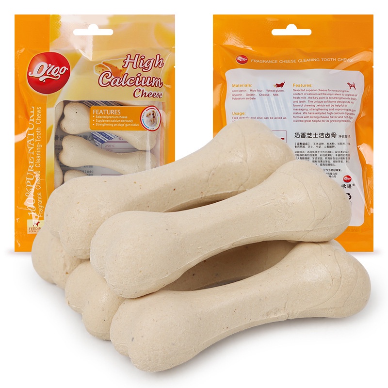 Xương gặm sạch răng cho chó Orgo gói 90g, Bổ xung năng lượng, canxi cho chó -Kún Miu Petshop