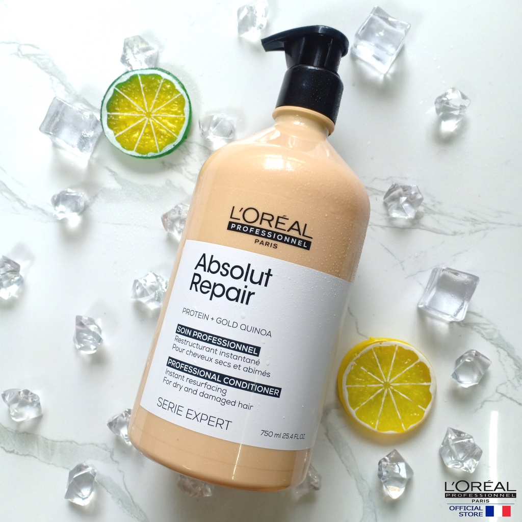 🇫🇷 Dầu Xả L'Oréal Professionnel Phục Hồi Hư Tổn Toàn Diện Serie Expert Absolut Repair Gold 750ml