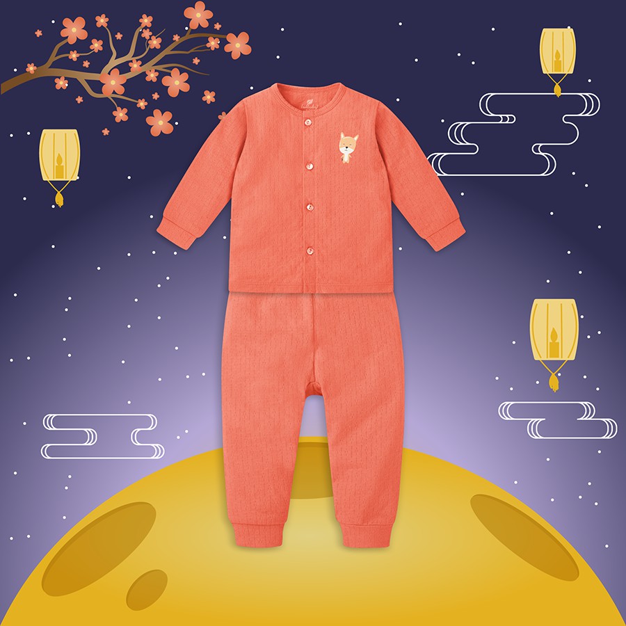 Bộ cài giữa tay dài bo bé trai, bé gái Lullaby