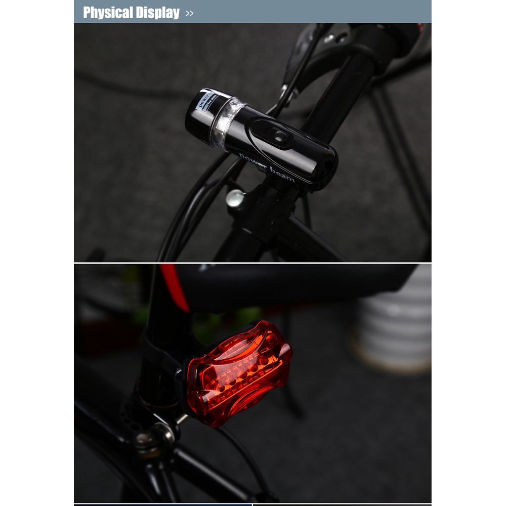 Globetrotter【COD &amp; Hàng sẵn sàng】Xe đạp không thấm nước Bộ đèn hậu phía sau Bộ đường MTB Xe đạp leo núi Đèn sau Đạp xe Đèn pin Đèn pin Đèn LED tín hiệu gắn phía sau đuôi xe đạp chuyên dụng tiện lợi