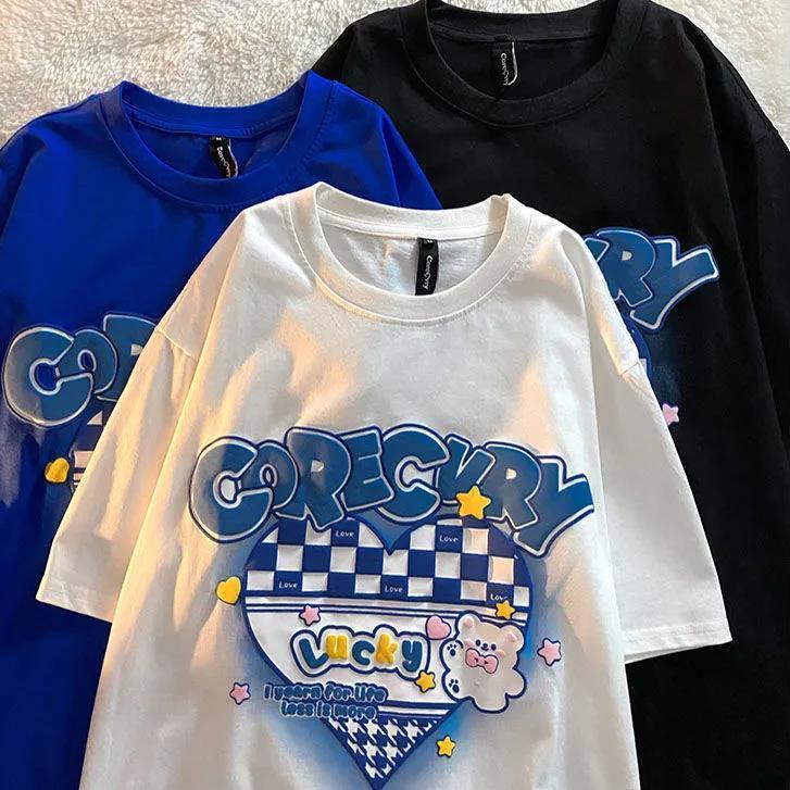 Áo Thun COZOK Ngắn Tay Dáng Rộng Thời Trang Cá Tính Dễ Phối Đồ