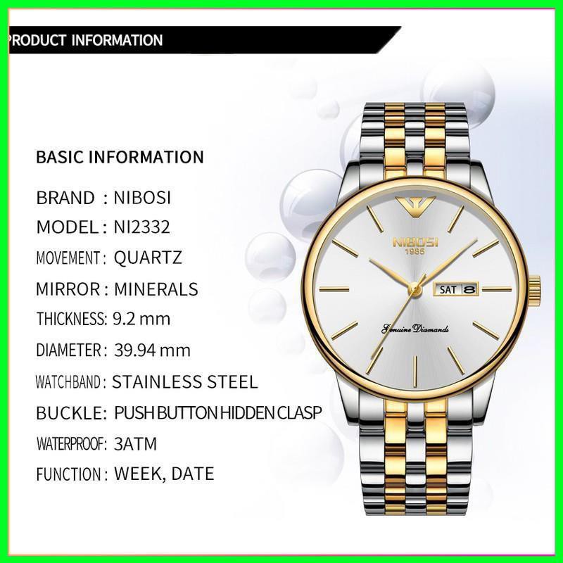 [SIÊU GIẢM GIÁ] ĐỒNG HỒ NAM NIBOSI DÂY VỎ INOX NGUYÊN KHỐI HÀNG HÃNG FULL BOX | BigBuy360 - bigbuy360.vn