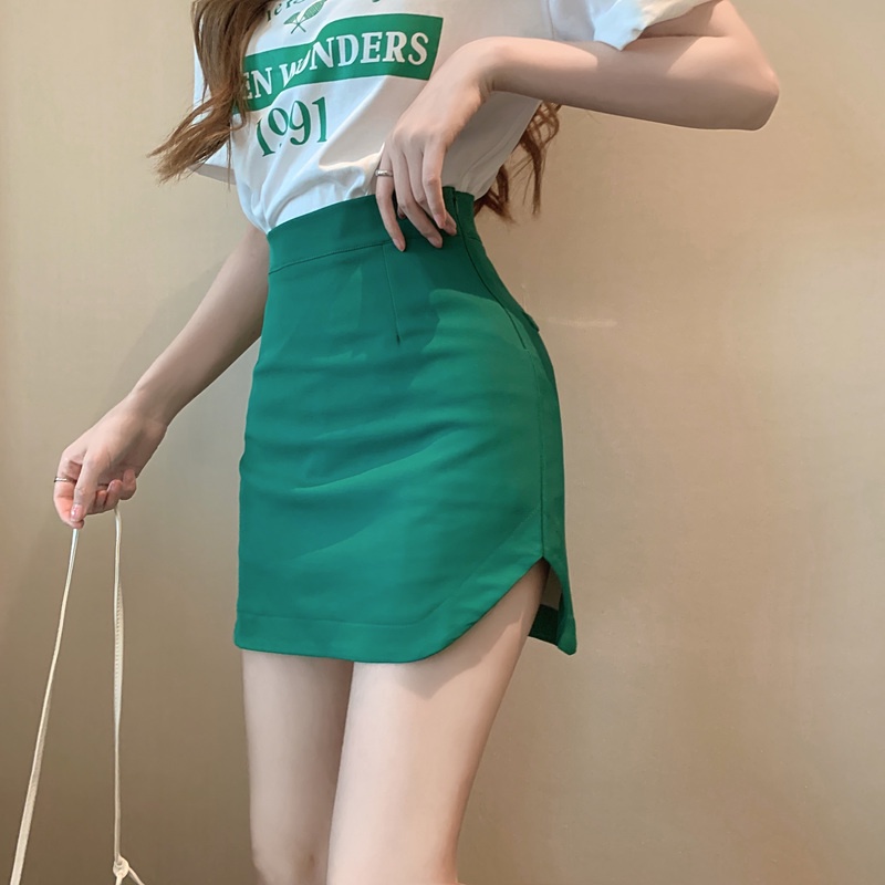 Chân váy chữ A vạt bầu, chân váy ngắn lưng cao ôm bó sát body màu đen V450
