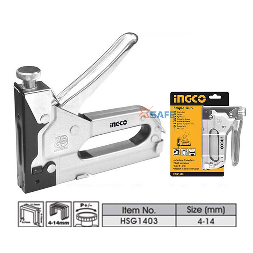 Kềm bấm ghim INGCO HSG1403 phụ kiện kèm theo đa dang phù hợp Kìm bấm ghim nhỏ gọn, thuận tiện bảo quản mang theo