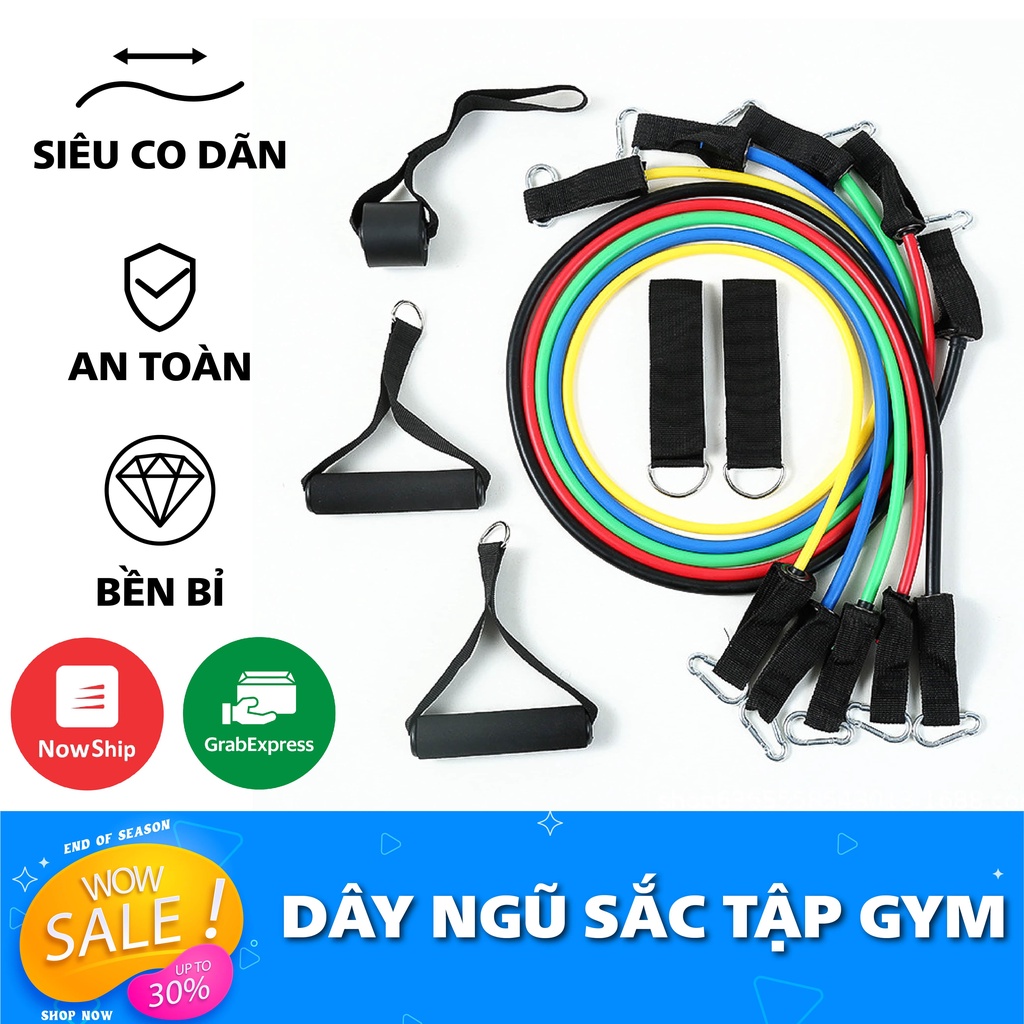 Bộ 5 Dây Ngũ Sắc Tập Full Body [HÀNG HIỆU] kháng lực tại nhà