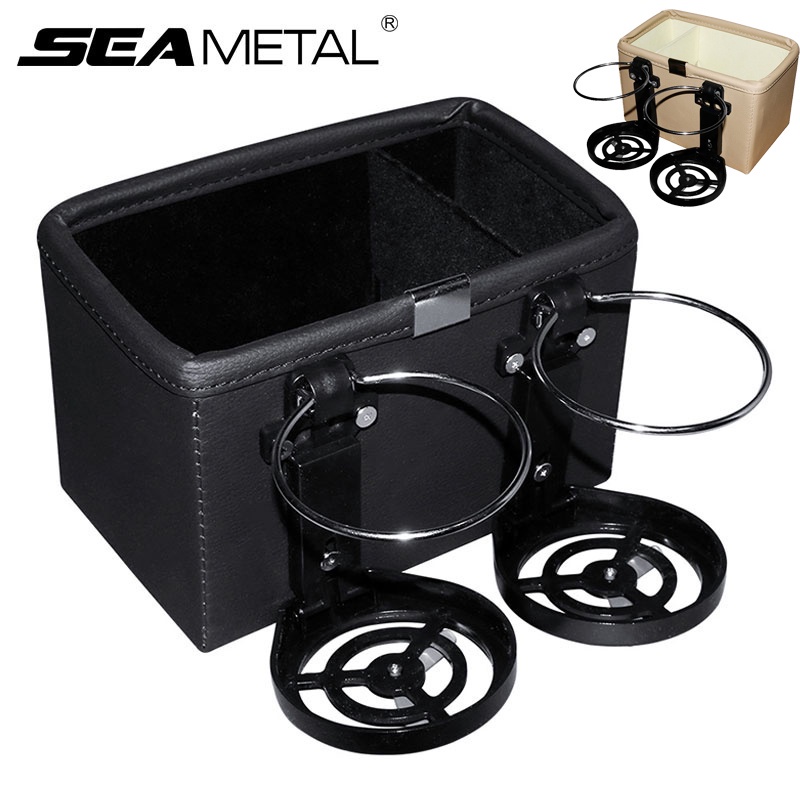 Hộp đựng đồ trên xe hơi SEAMETAL giữ khăn giấy điện thoại có giá giữ cốc nước đa năng tiện lợi