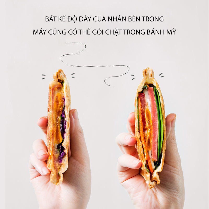 Máy kẹp nướng bánh mỳ, kẹp bánh mỳ sandwich, kẹp nảy bánh mỳ chính hãng Bear làm bữa sáng cho gia đình