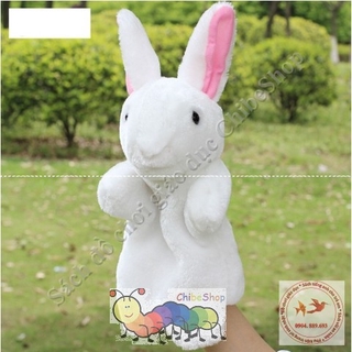 Rối bàn tay hình các con vật - hình con thỏ trắng