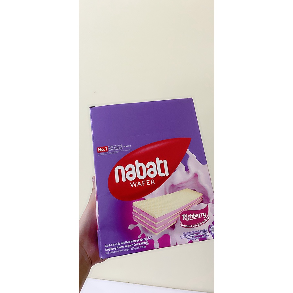 Bánh Phúc Bồn Tử  Nabati Richberry- Raspberry Flavour Yoghurt Cream Wafer