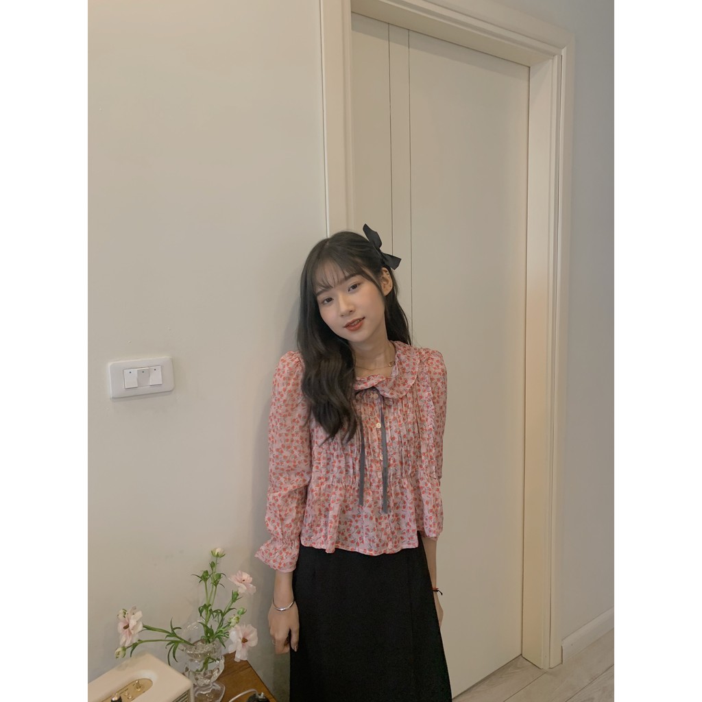 áo BBD hoa nhí cổ sen buộc nơ SA428 1994closet