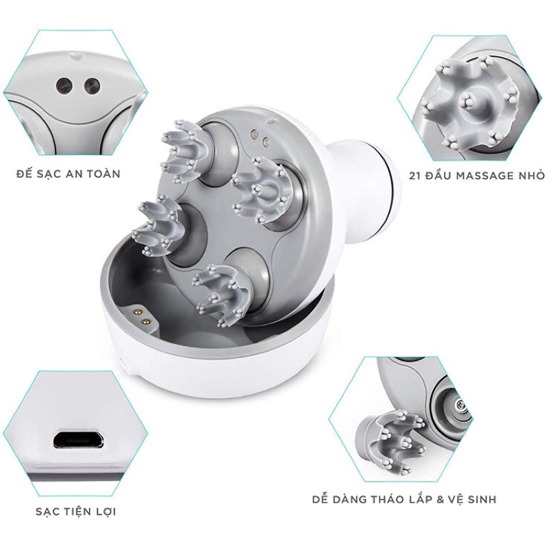 Máy massage đầu và mặt đa năng sạc pin