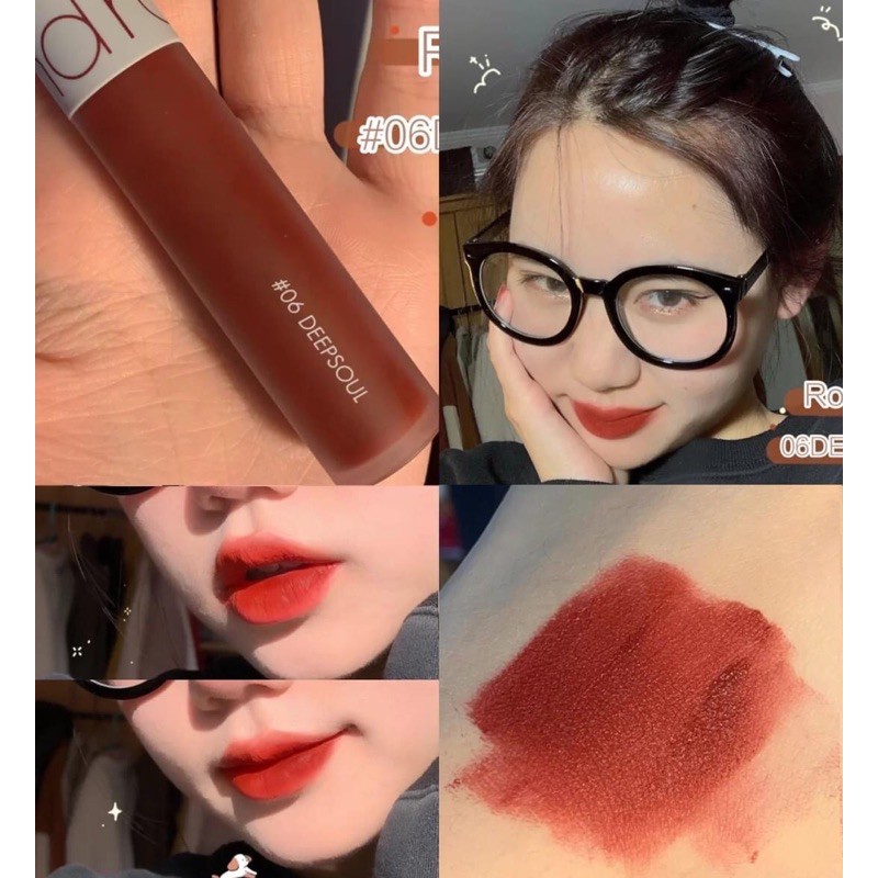 (CAM KẾT AUTH, TEM HIDDEN TAG) Son kem lì  Velvet Lip Tint #06 Deep Soul Đỏ nâu #05 witty đỏ gạch