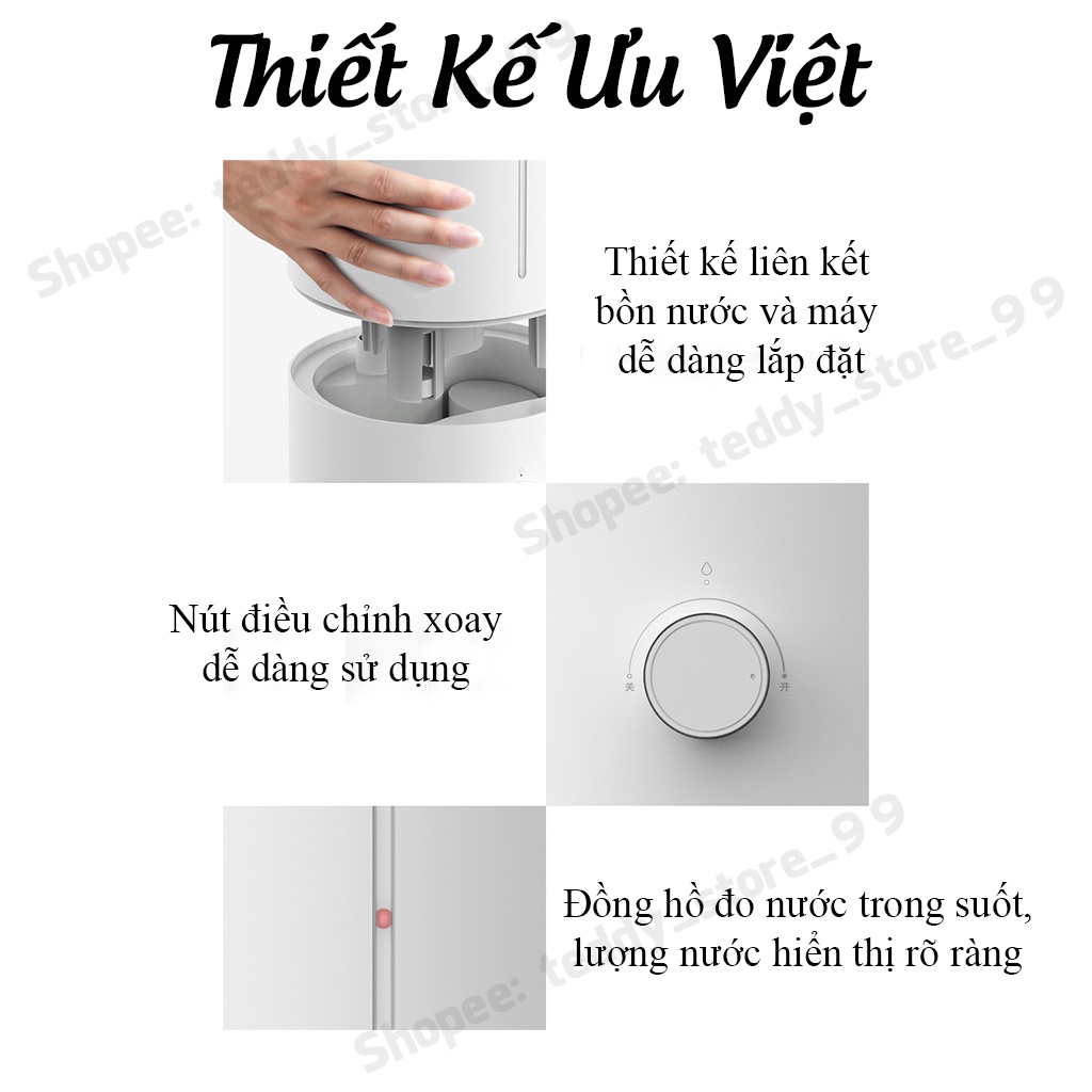 Máy Phun Sương Tạo Ẩm Xiaomi Mijia - Máy Tạo Độ Ẩm Ion Kháng Khuẩn Cho Gia Đình và Văn Phòng - Dung tích 4L