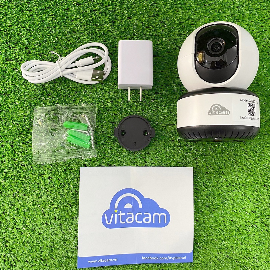 Camera IP Wifi Vitacam C1290 Pro 3.0MP FullHD+ 1536P hồng ngoại ban đêm, góc quan sát siêu rộng (Trắng)