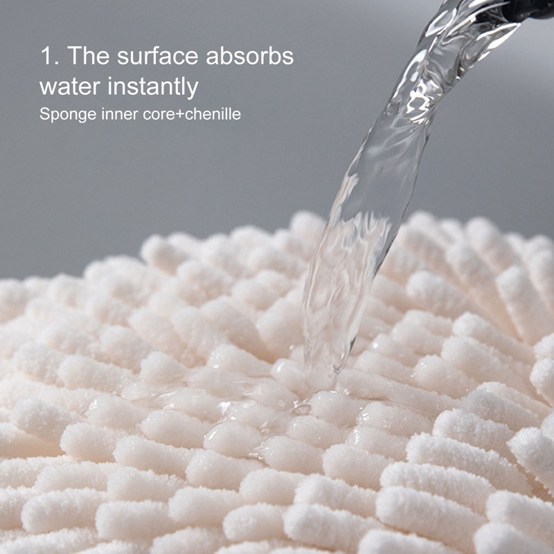 Khăn Lau Tay / Khăn Lau Tay Bằng Vải Bông Chenille Hai Mặt Siêu Thấm Hút Mềm Mại Dùng Trong Nhà Bếp / Phòng Tắm