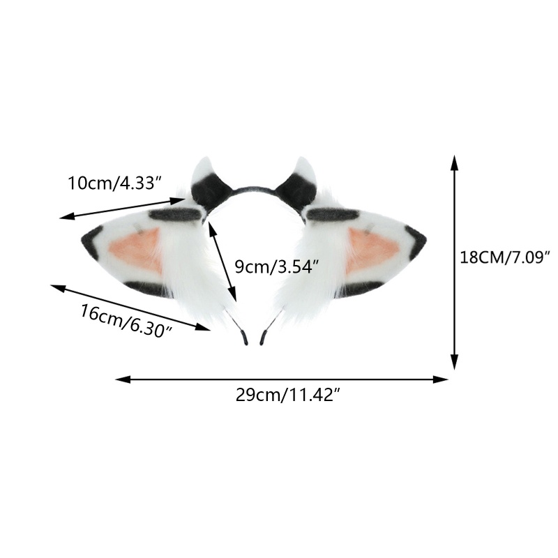 Băng Đô Cài Tóc Hình Tai Bò Sữa Hoạt Hình Bằng Lông Dành Cho Lễ Phục Sinh